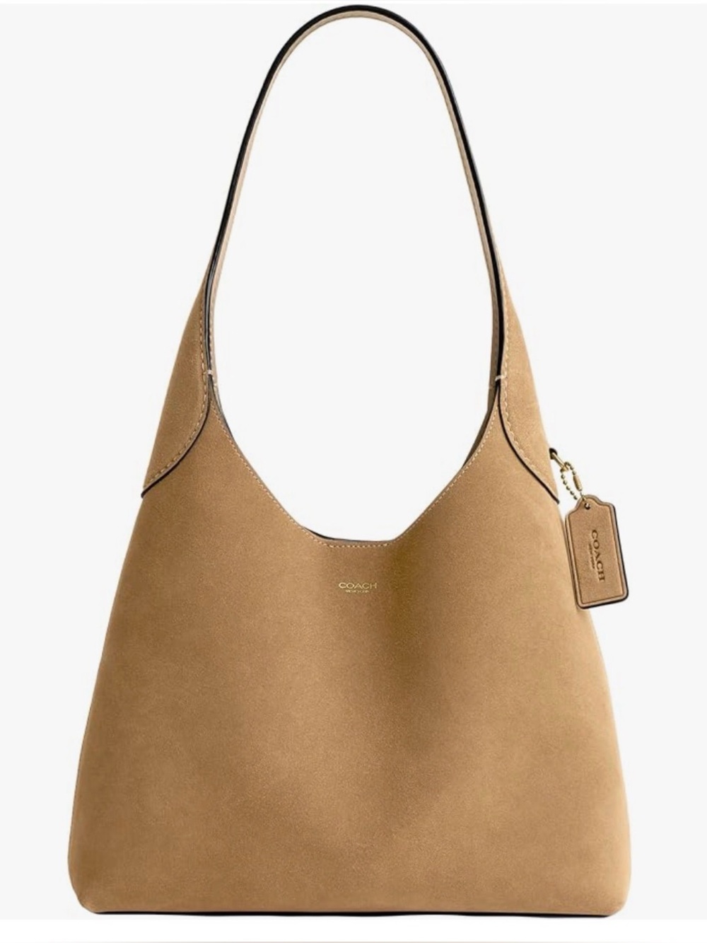 COACH Brooklyn Suede Shoulder Handbag 28, SAND - Picture 8 of 8